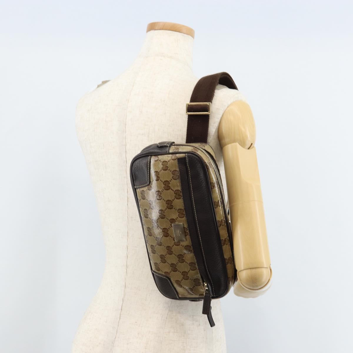 GUCCI GG Crystal Shoulder Bag Outlet Beige Gold 336672 Auth 166890A