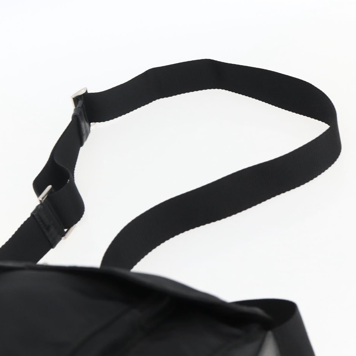 PRADA Shoulder Bag Nylon Black Silver Auth 166891A