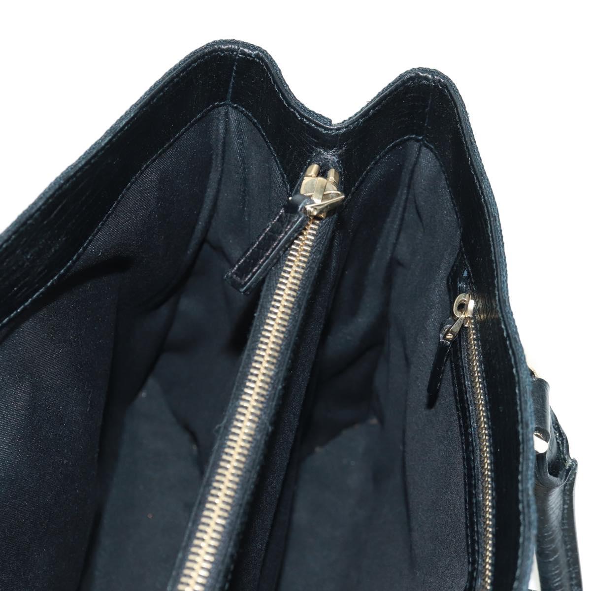 GUCCI GG Canvas Web Sherry Line Hand Bag Black Gold Red 131325 Auth 166893SAM