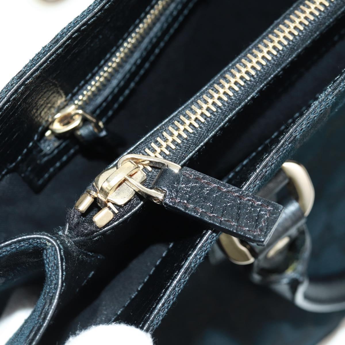 GUCCI GG Canvas Web Sherry Line Hand Bag Black Gold Red 131325 Auth 166893SAM
