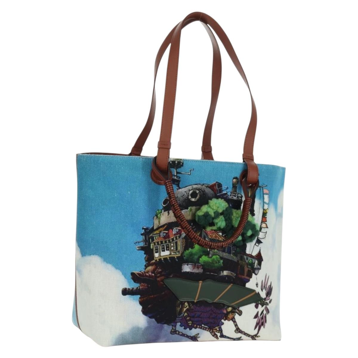 LOEWE テ Studio Ghibli Howl's Moving Castle Anagram Bag Canvas Auth 166901SM