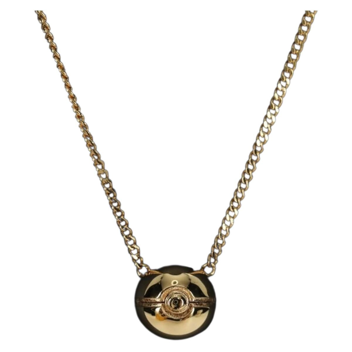 FENDI FENDI x FRGMT x POKテ窺ON Pokテゥball Design Necklace metal Gold Auth 166902SM