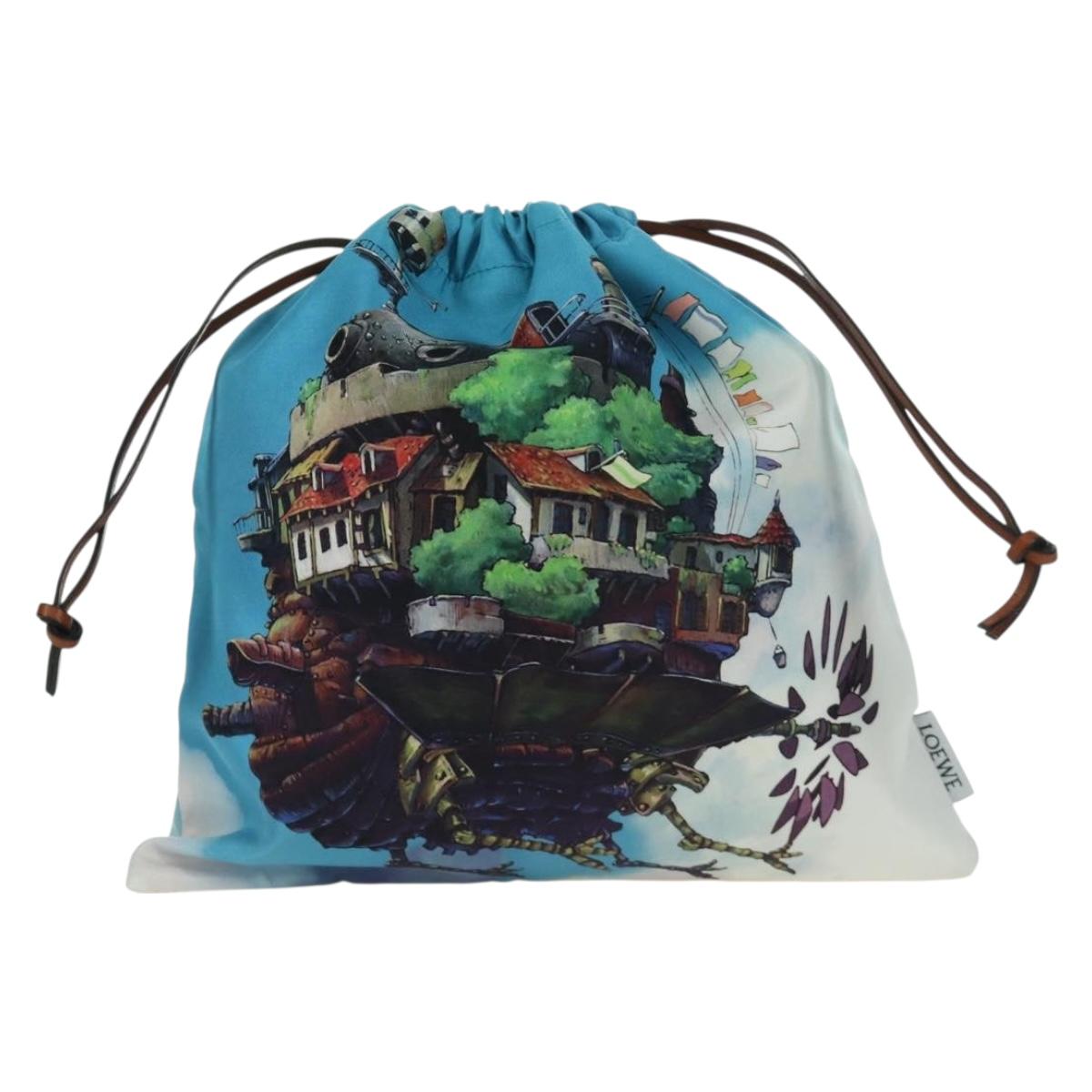 LOEWE テ Studio Ghibli Howl's Moving Castle Pouch Canvas Multicolor Auth 166908SM