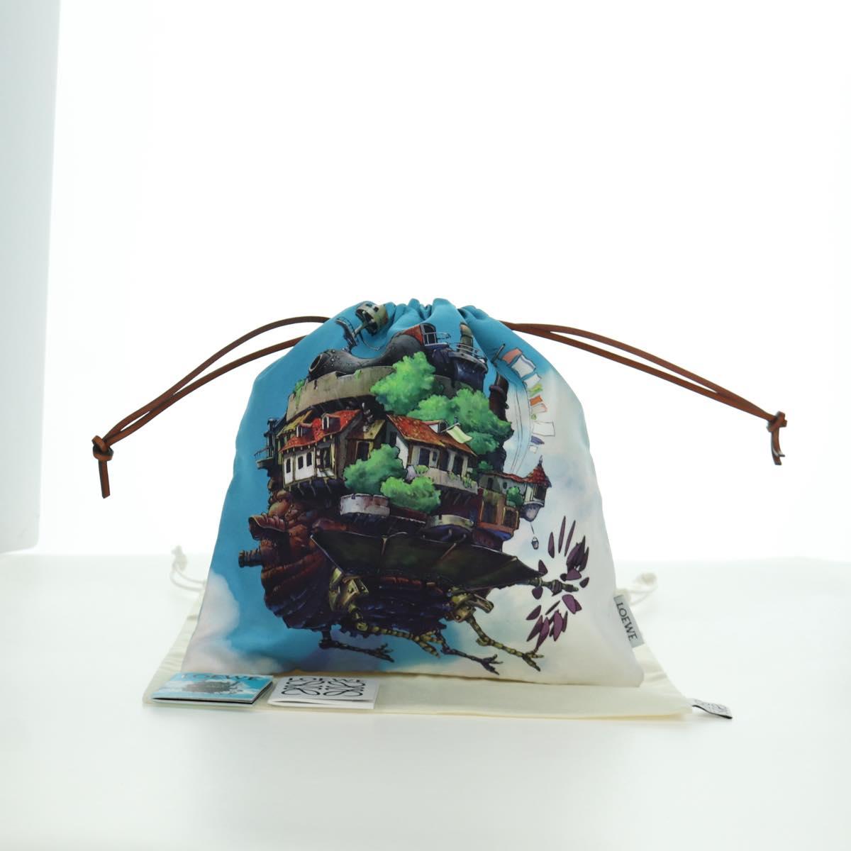 LOEWE テ Studio Ghibli Howl's Moving Castle Pouch Canvas Multicolor Auth 166908SM