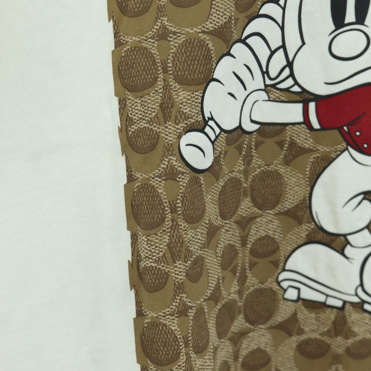 Coach COACH テ Disney Mickey Short Sleeved T Shirt Cotton White Auth 166915M
