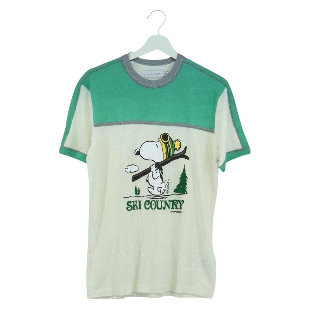 Coach COACH ~ SNOOPY Snoopy Short Sleeved T Shirt Cotton White Auth 166916M