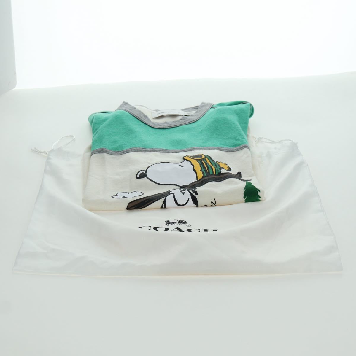 Coach COACH × SNOOPY Snoopy Short Sleeved T Shirt Cotton White Auth 166916M