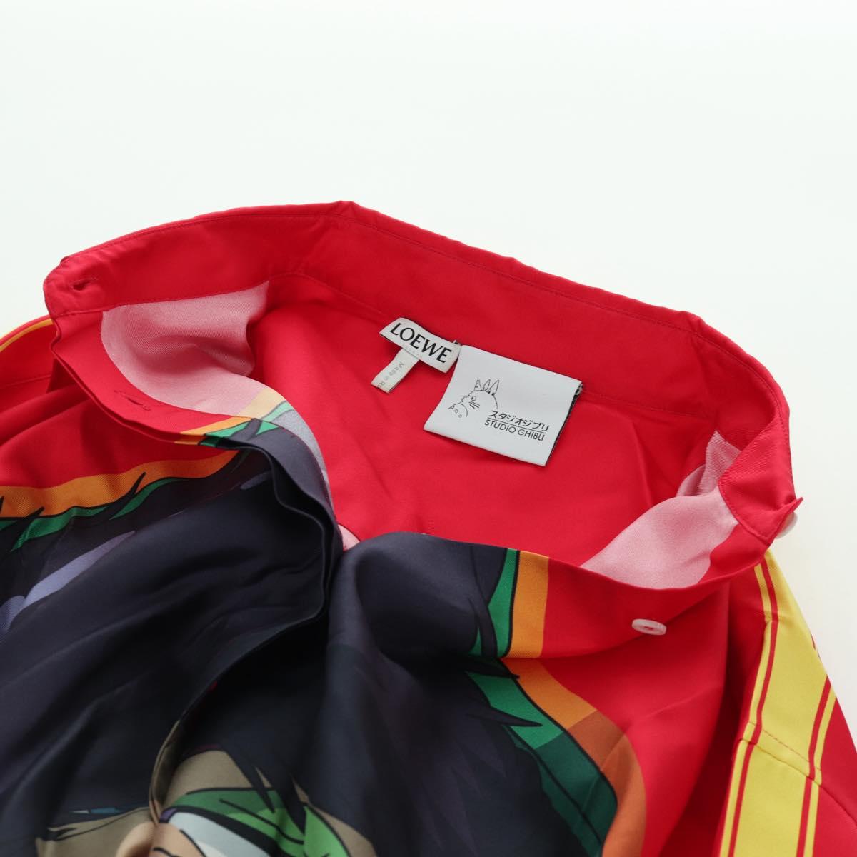 LOEWE テ Studio Ghibli Polo Shirt Howl's Moving Castle Silk Red Auth 166935SM