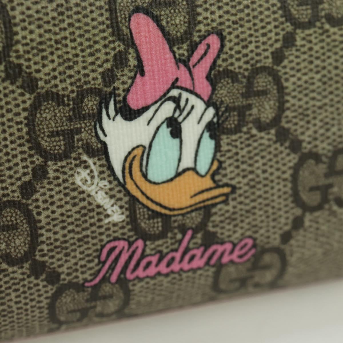 GUCCI GUCCIxDisney GG Supreme Pen Case PVC Beige Gold 662129 Auth 166937SM