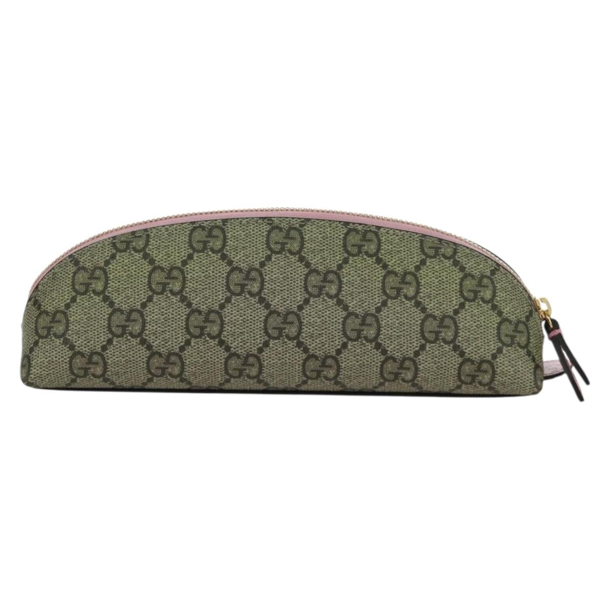 GUCCI GUCCIxDisney GG Supreme Pen Case PVC Beige Gold 662129 Auth 166937SM