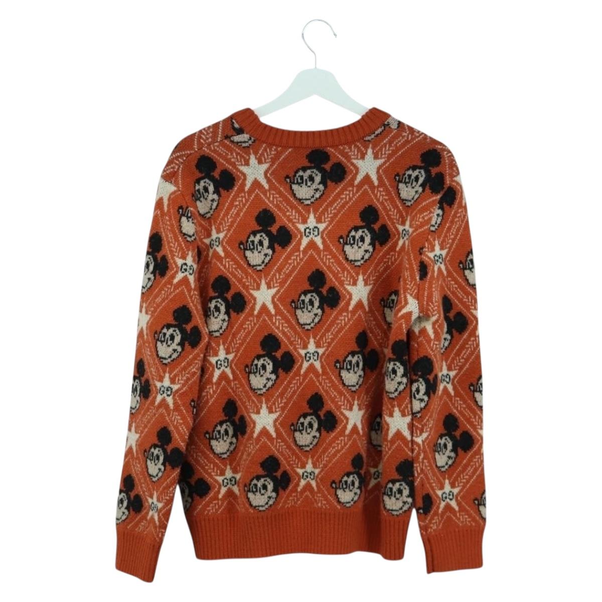 GUCCI GUCCI x Disney Knit Sweater Wool Orange Auth 166938SM