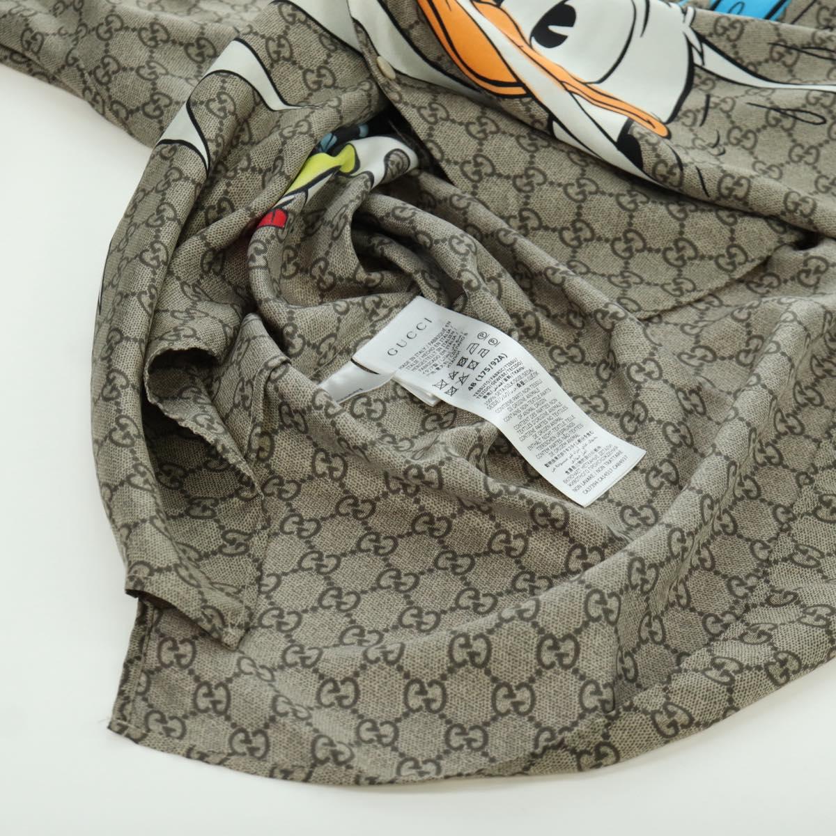 GUCCI GUCCI x Disney GG Donald Shirt Silk Beige Auth 166940SM
