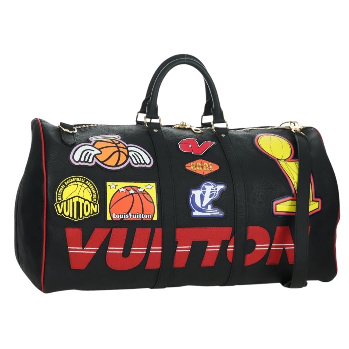 LOUIS VUITTON LV X NBA Keepall Bandouliere 55 Bag Black M58516 LV Auth 166944SM