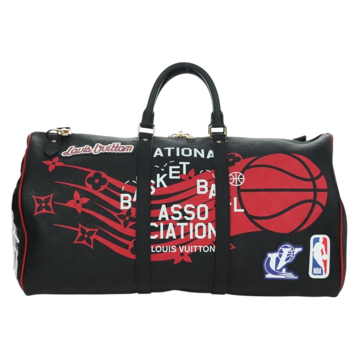 LOUIS VUITTON LV X NBA Keepall Bandouliere 55 Bag Black M58516 LV Auth 166944SM