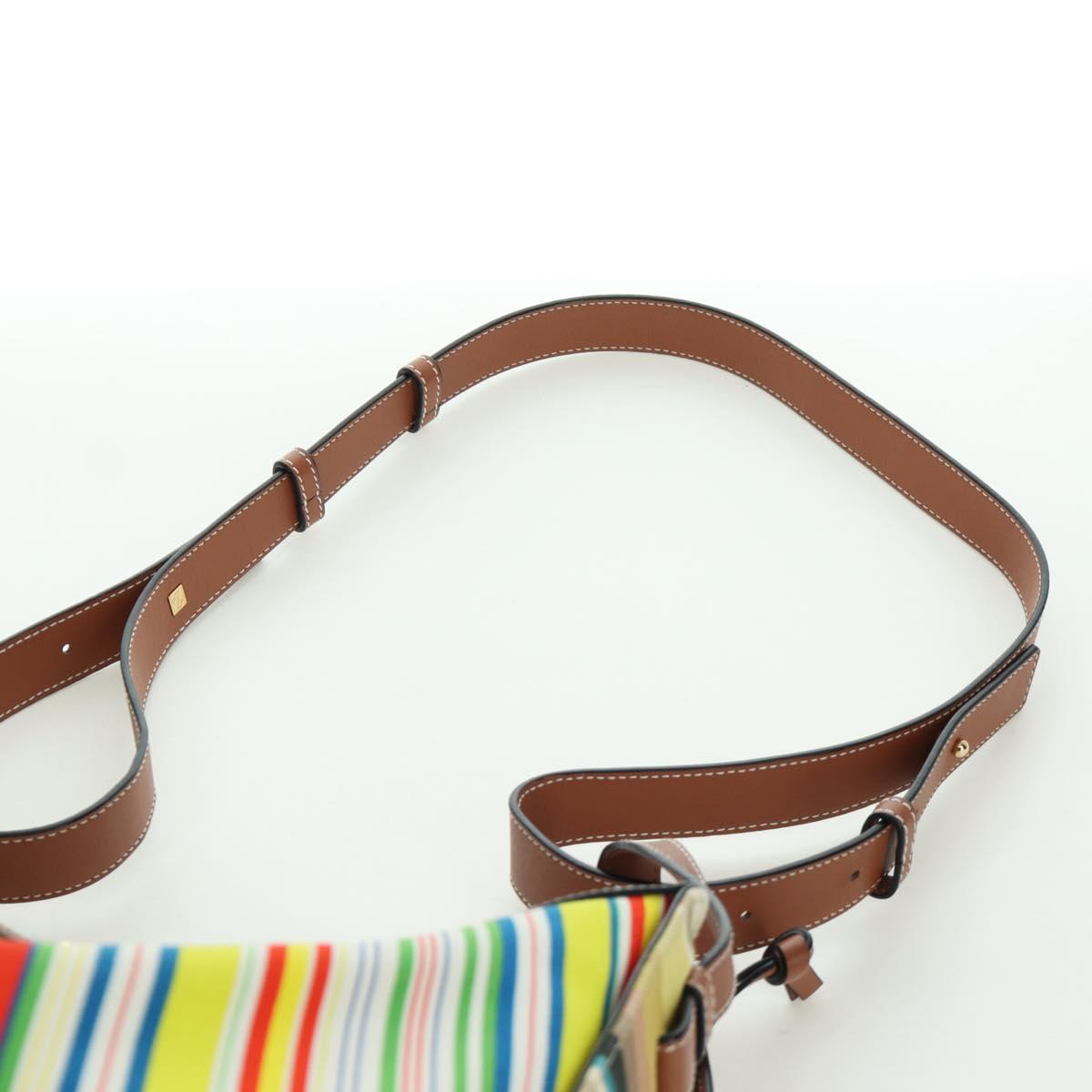 LOEWE Hammock Small Shoulder Bag Canvas Leather Multicolor Gold Auth 166948SAM