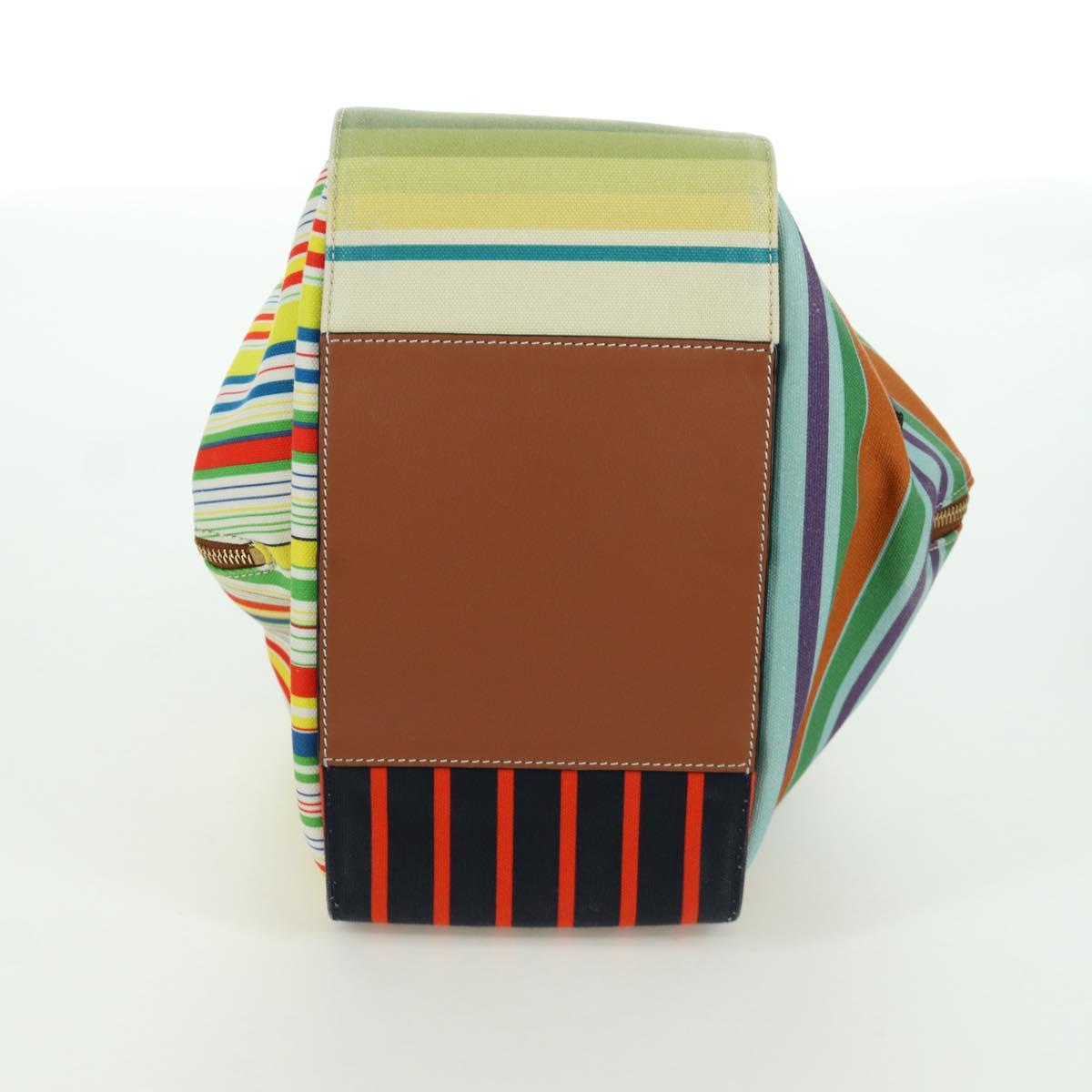 LOEWE Hammock Small Shoulder Bag Canvas Leather Multicolor Gold Auth 166948SAM