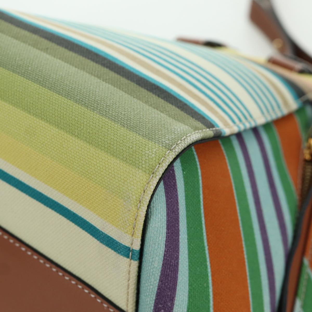 LOEWE Hammock Small Shoulder Bag Canvas Leather Multicolor Gold Auth 166948SAM