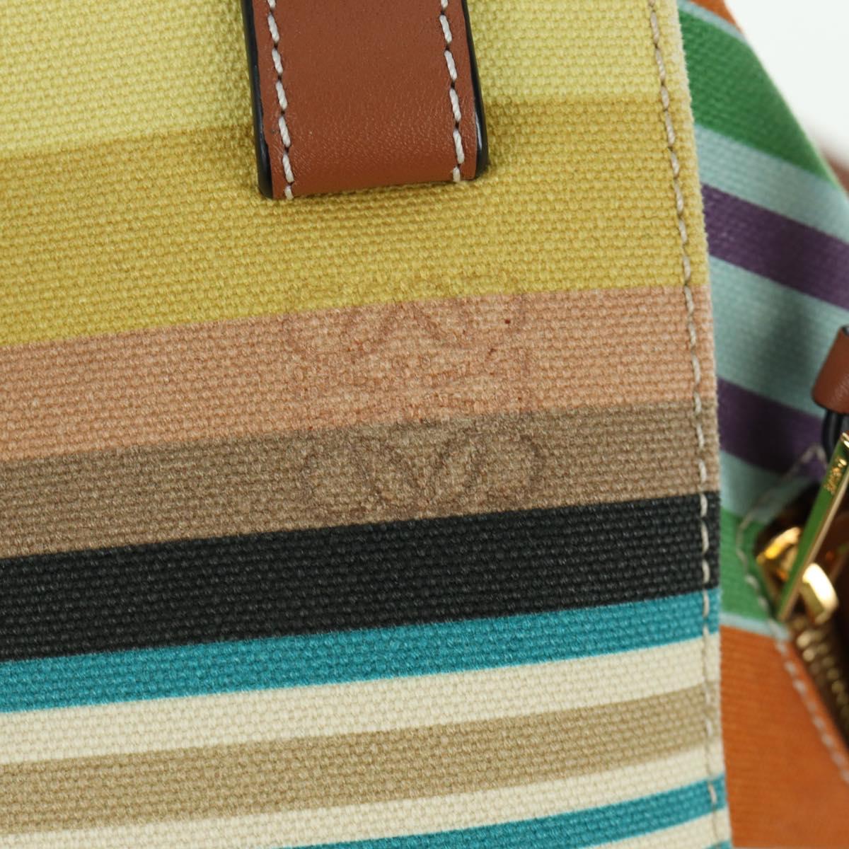 LOEWE Hammock Small Shoulder Bag Canvas Leather Multicolor Gold Auth 166948SAM