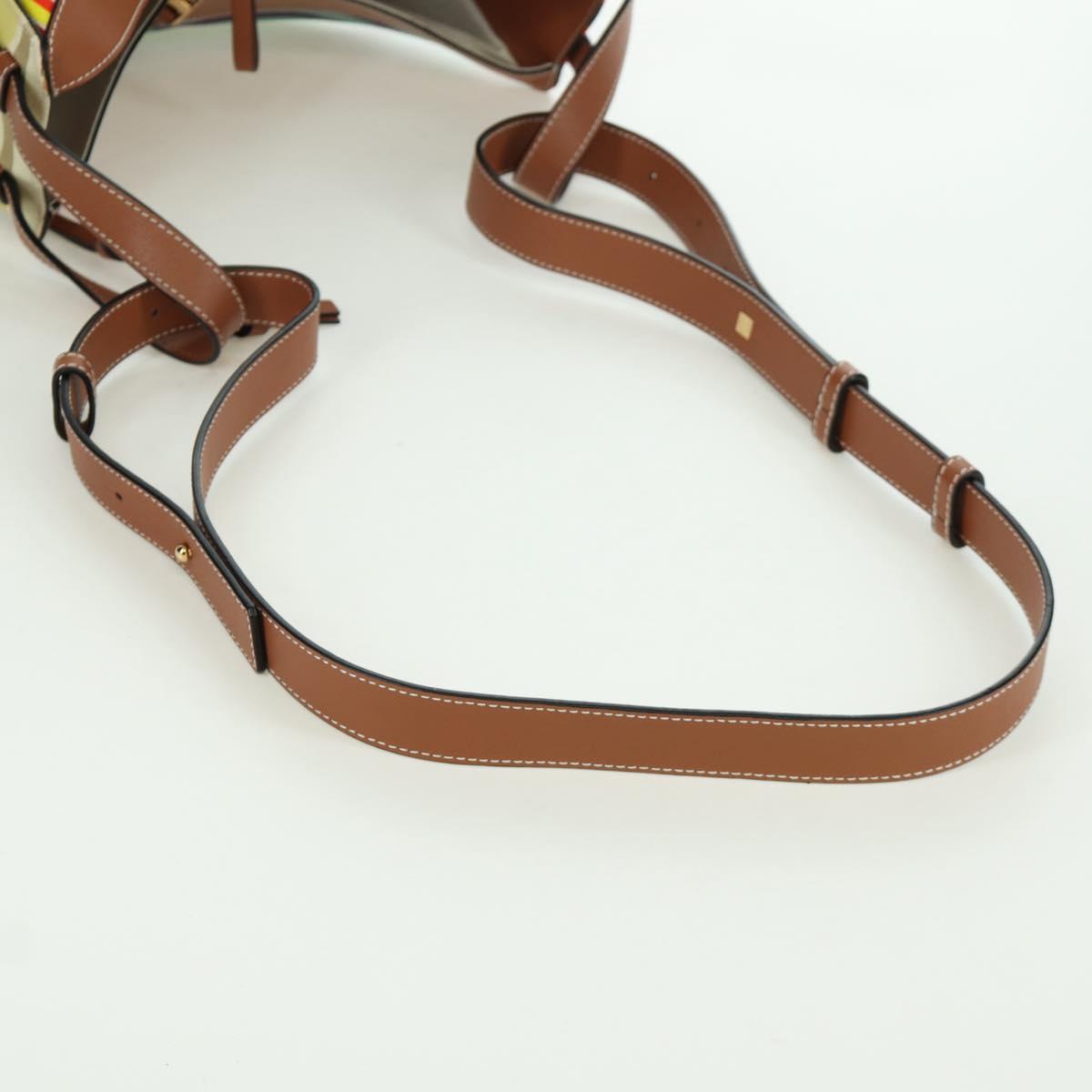 LOEWE Hammock Small Shoulder Bag Canvas Leather Multicolor Gold Auth 166948SAM