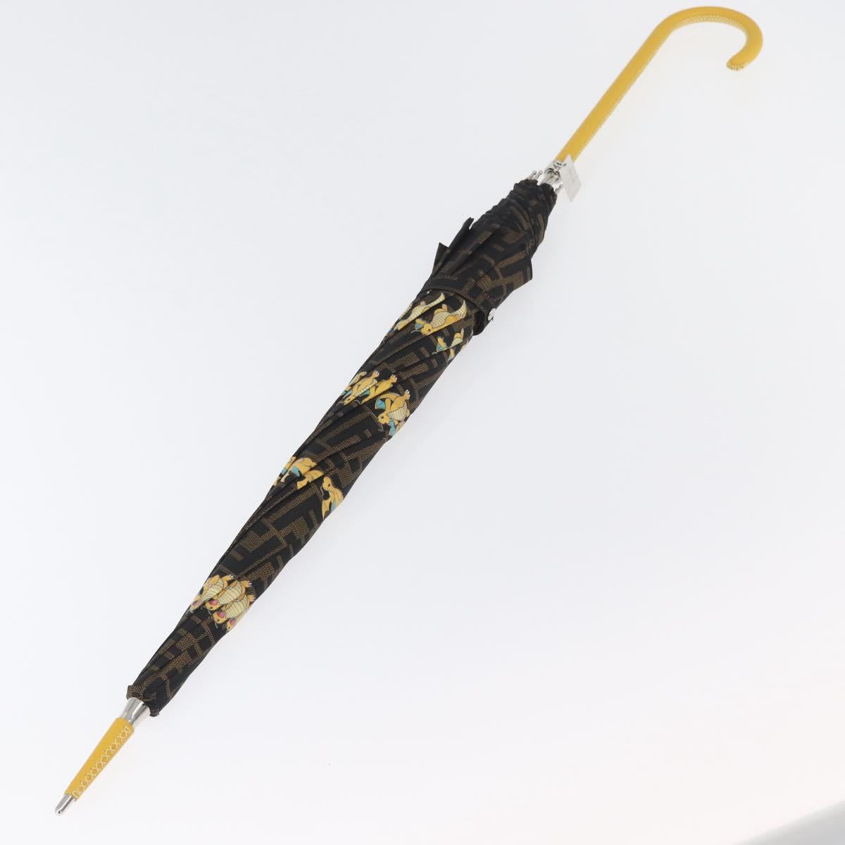 FENDI x FRGMT x POKテ窺ON Zucca Canvas Dragonfly Umbrella Black Auth 166950SM