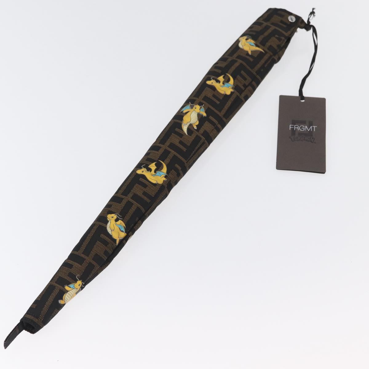 FENDI x FRGMT x POKテ窺ON Zucca Canvas Dragonfly Umbrella Black Auth 166950SM