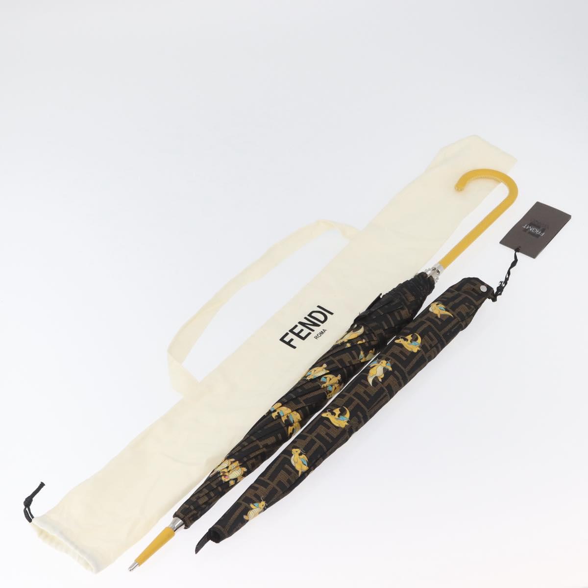 FENDI x FRGMT x POKテ窺ON Zucca Canvas Dragonfly Umbrella Black Auth 166950SM
