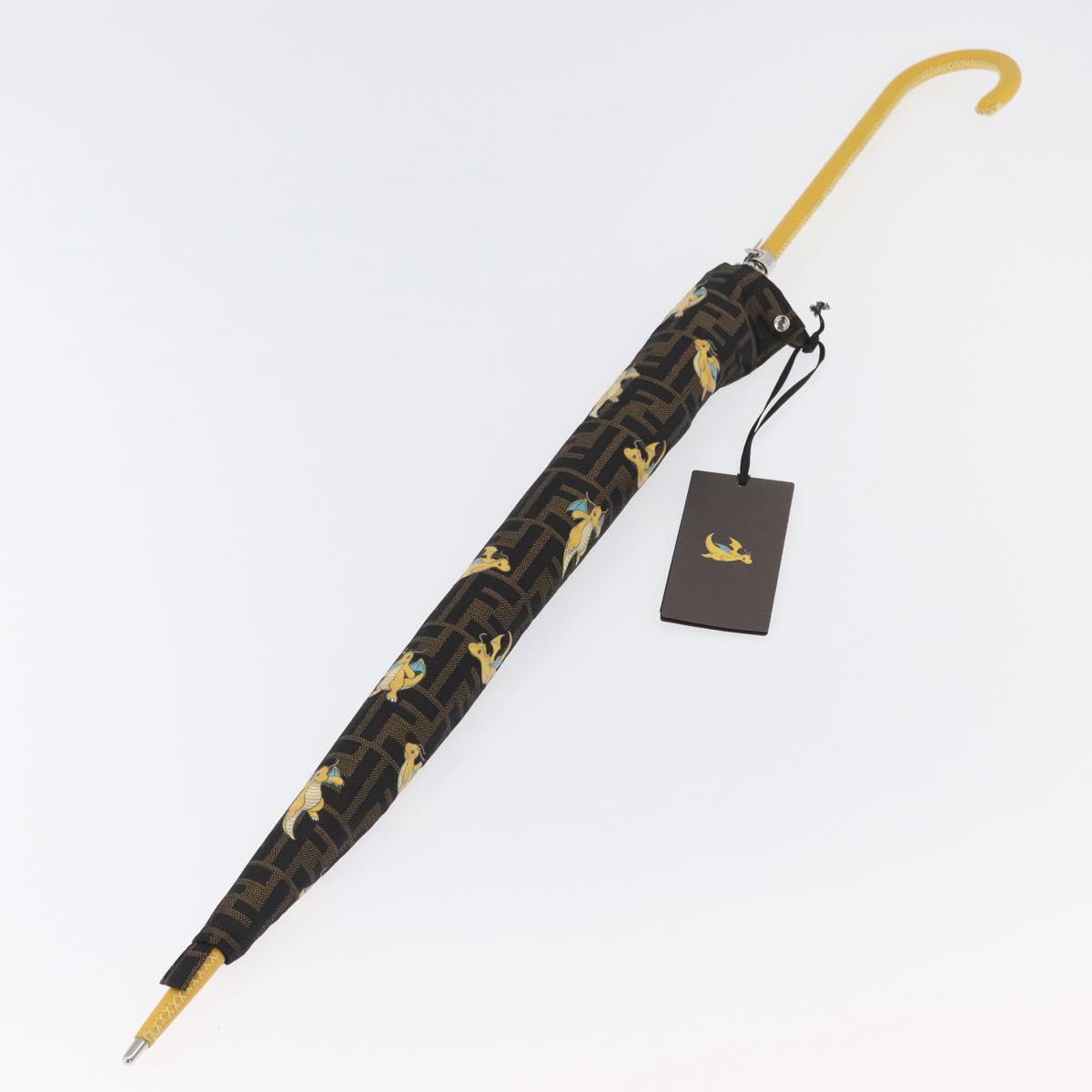 FENDI x FRGMT x POKテ窺ON Zucca Canvas Dragonfly Umbrella Black Auth 166950SM