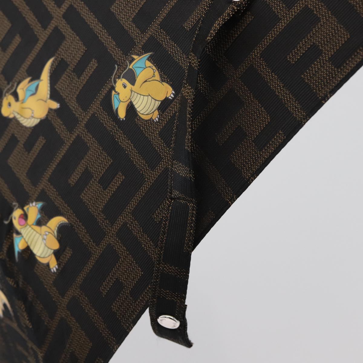 FENDI x FRGMT x POKテ窺ON Zucca Canvas Dragonfly Umbrella Black Auth 166950SM