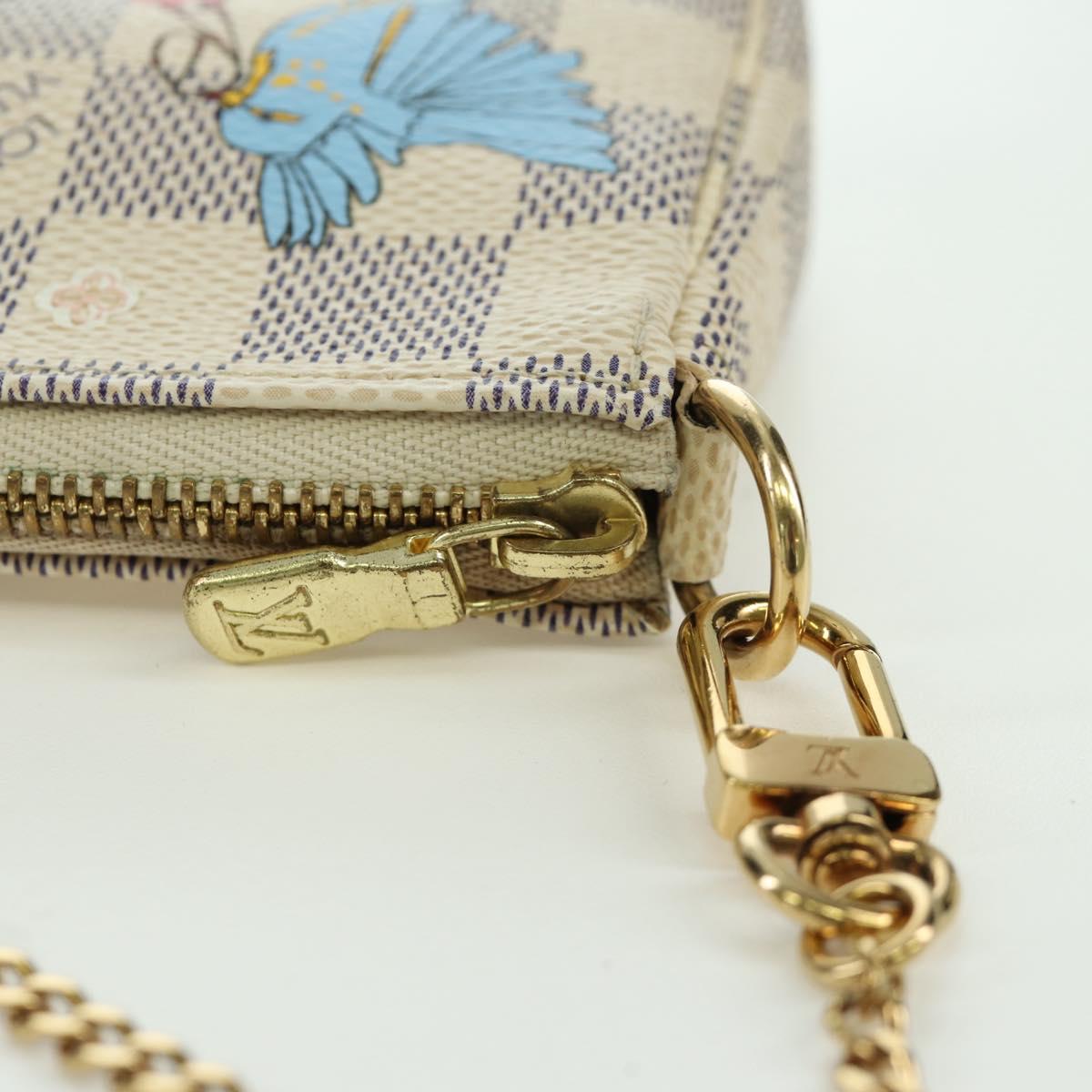 LOUIS VUITTON Damier Azur 2018 Mini Pochette Accessoires Pouch LV Auth 166952SAM