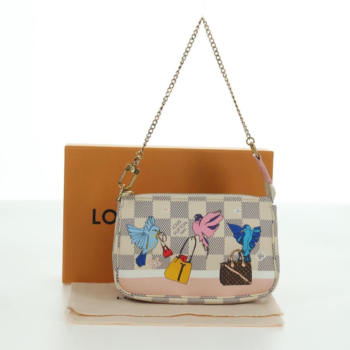 LOUIS VUITTON Damier Azur 2018 Mini Pochette Accessoires Pouch LV Auth 166952SAM