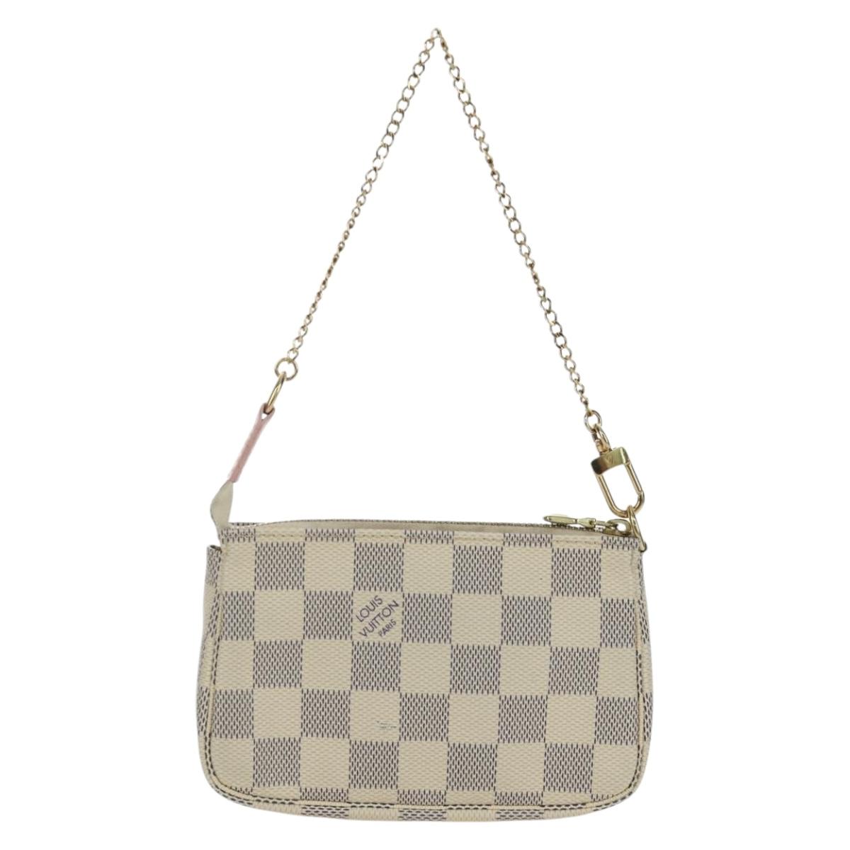LOUIS VUITTON Damier Azur 2018 Mini Pochette Accessoires Pouch LV Auth 166952SAM