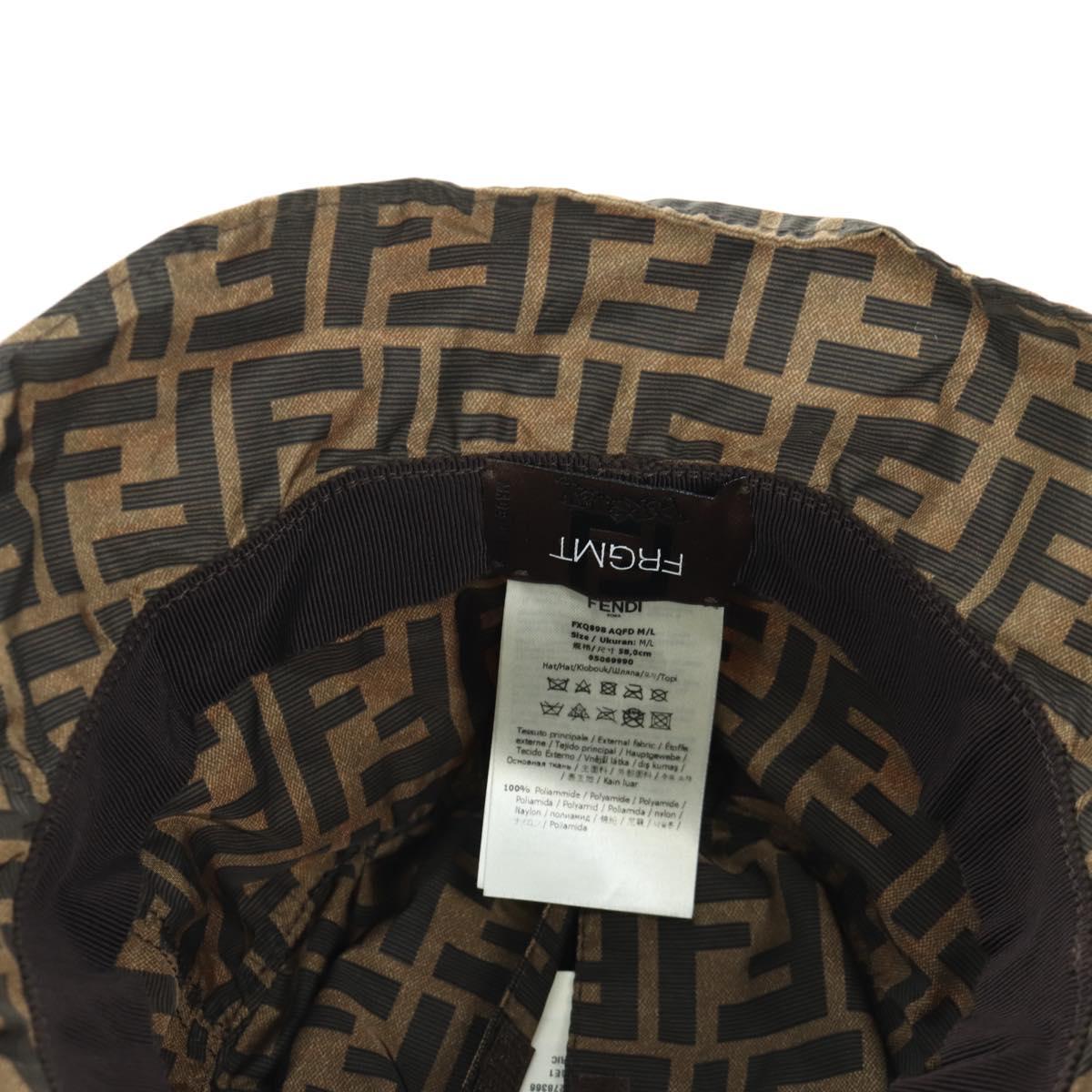 FENDI Zucca Canvas Bucket FENDIxFRGMTxPOKEMON Hat Black Brown Auth 166953SM