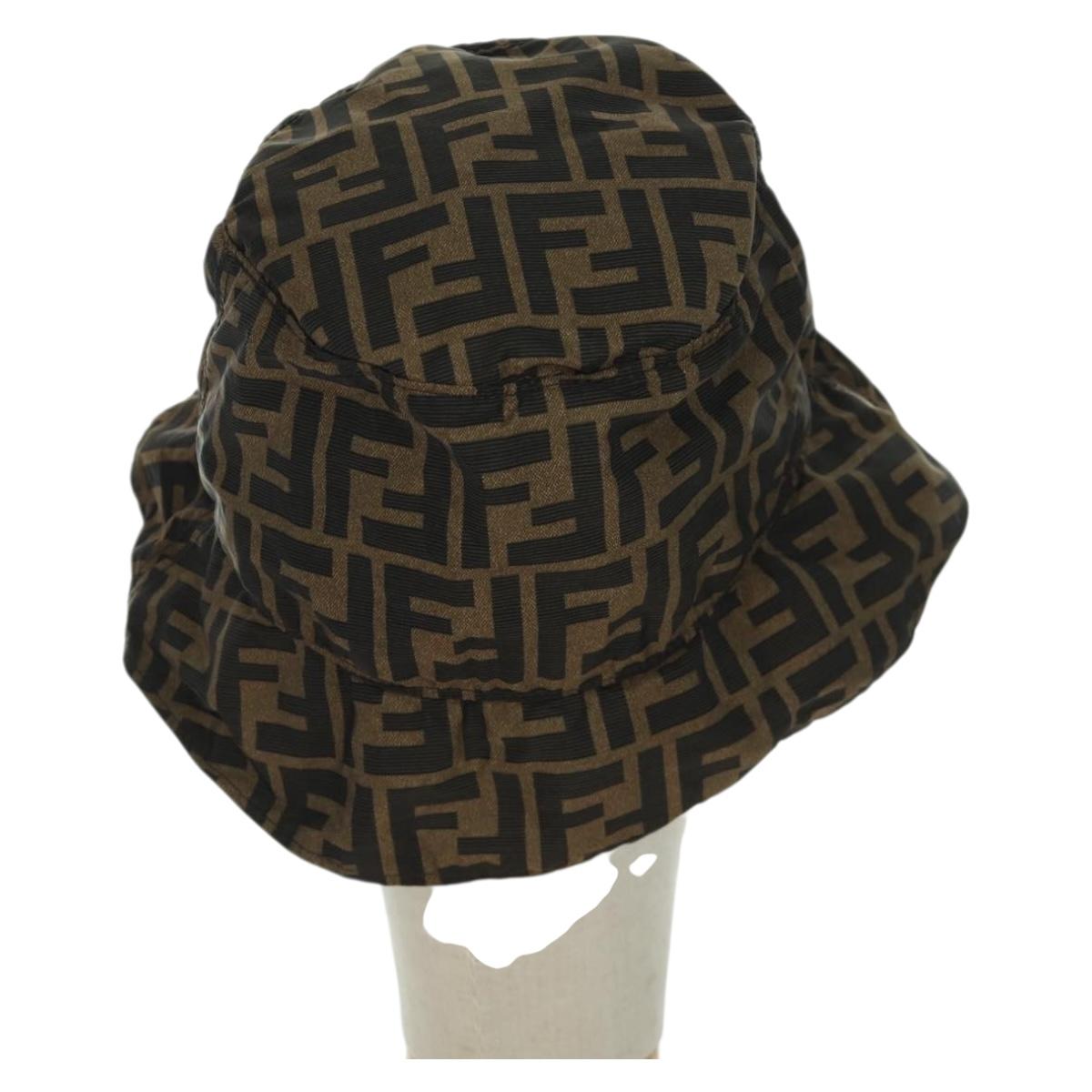 FENDI Zucca Canvas Bucket FENDIxFRGMTxPOKEMON Hat Black Brown Auth 166953SM