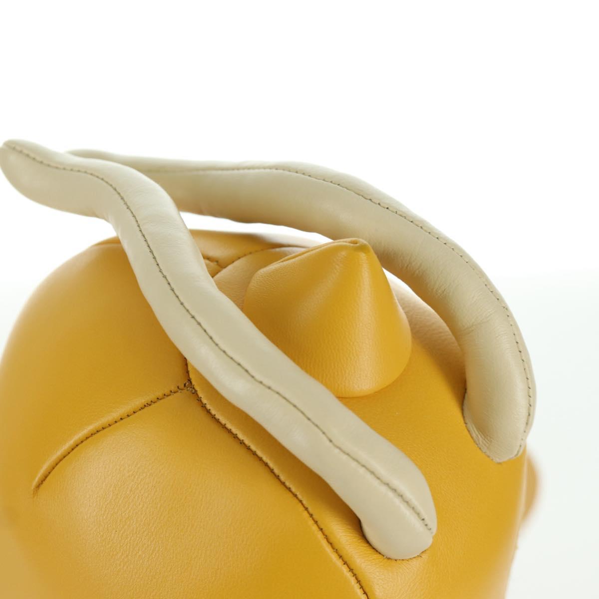 FENDI FENDI x FRGMT x POKテ窺ON Dragonite Stuffed Leather Yellow Auth 166957SM