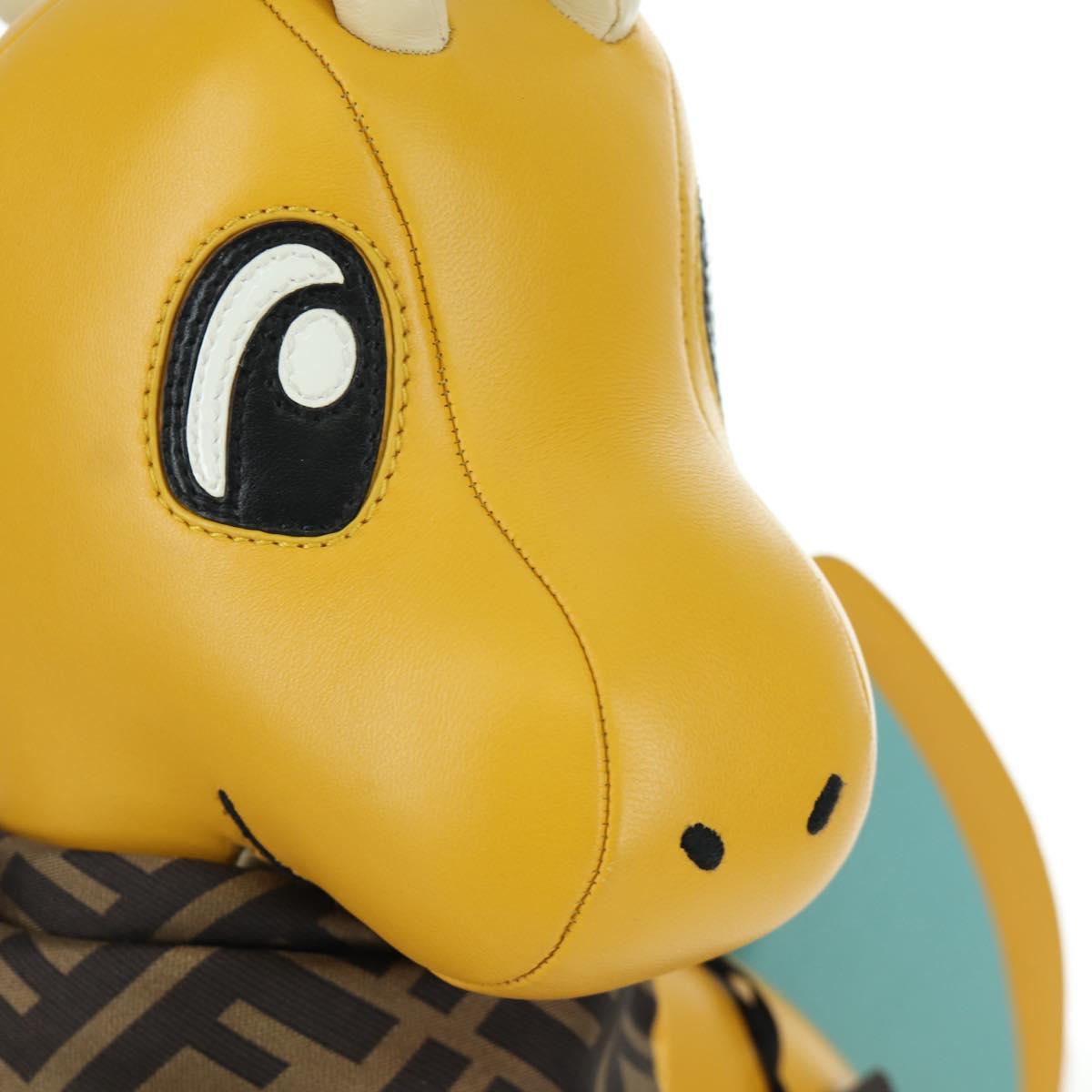 FENDI FENDI x FRGMT x POKテ窺ON Dragonite Stuffed Leather Yellow Auth 166957SM