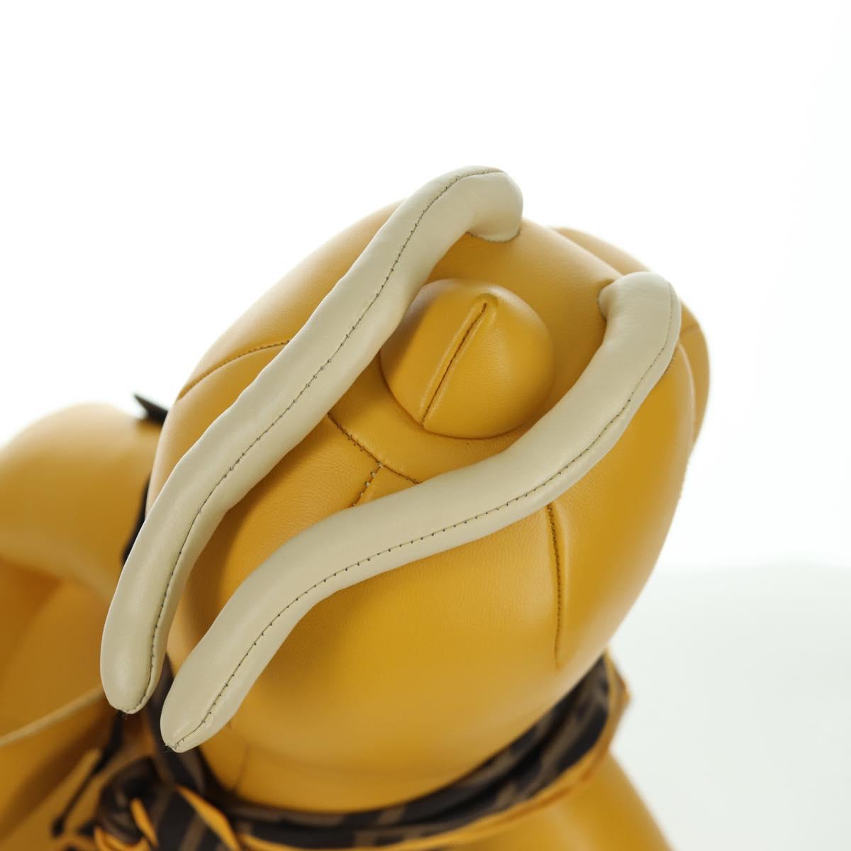 FENDI FENDI x FRGMT x POKテ窺ON Dragonite Stuffed Leather Yellow Auth 166957SM