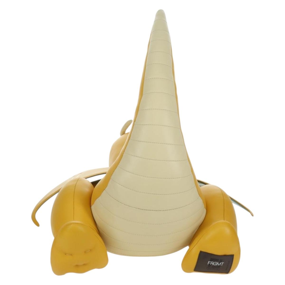 FENDI FENDI x FRGMT x POKテ窺ON Dragonite Stuffed Leather Yellow Auth 166957SM