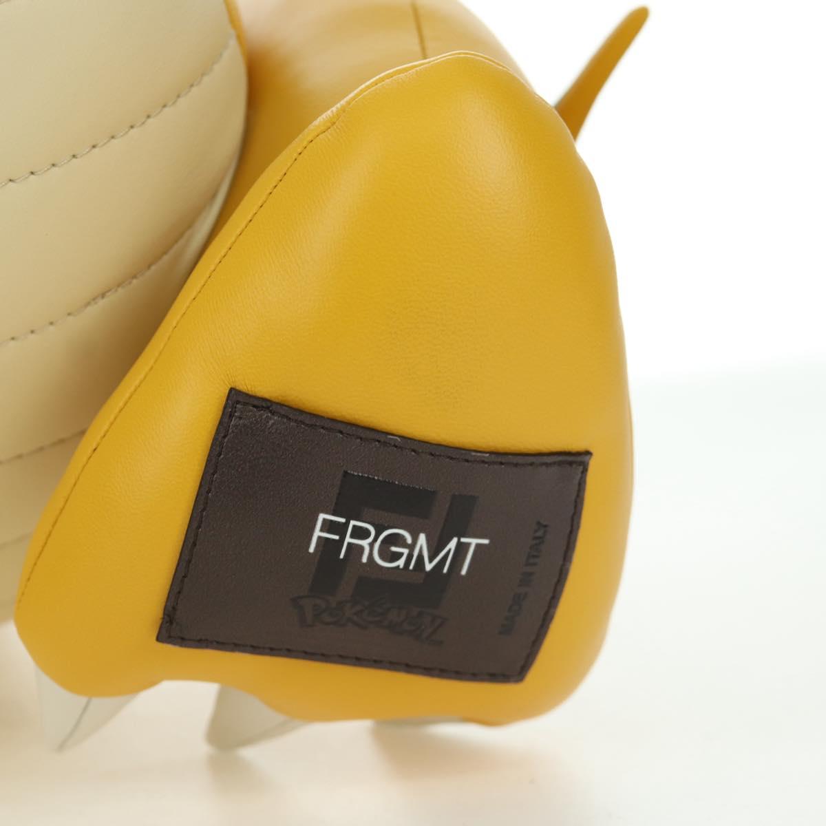 FENDI FENDI x FRGMT x POKテ窺ON Dragonite Stuffed Leather Yellow Auth 166958SM
