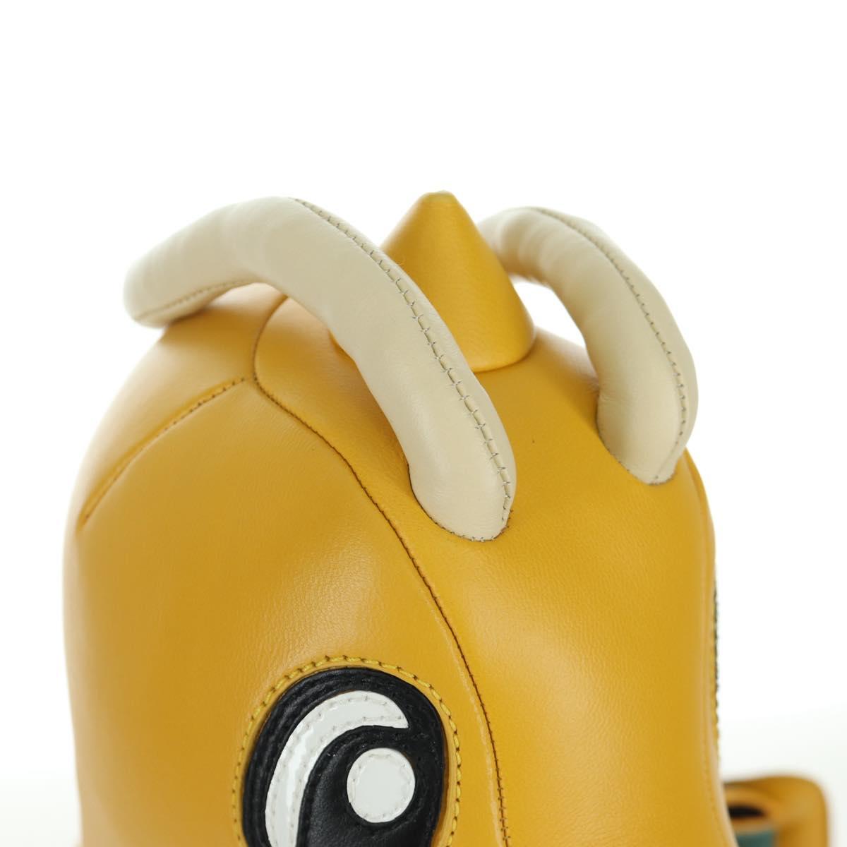 FENDI FENDI x FRGMT x POKテ窺ON Dragonite Stuffed Leather Yellow Auth 166958SM