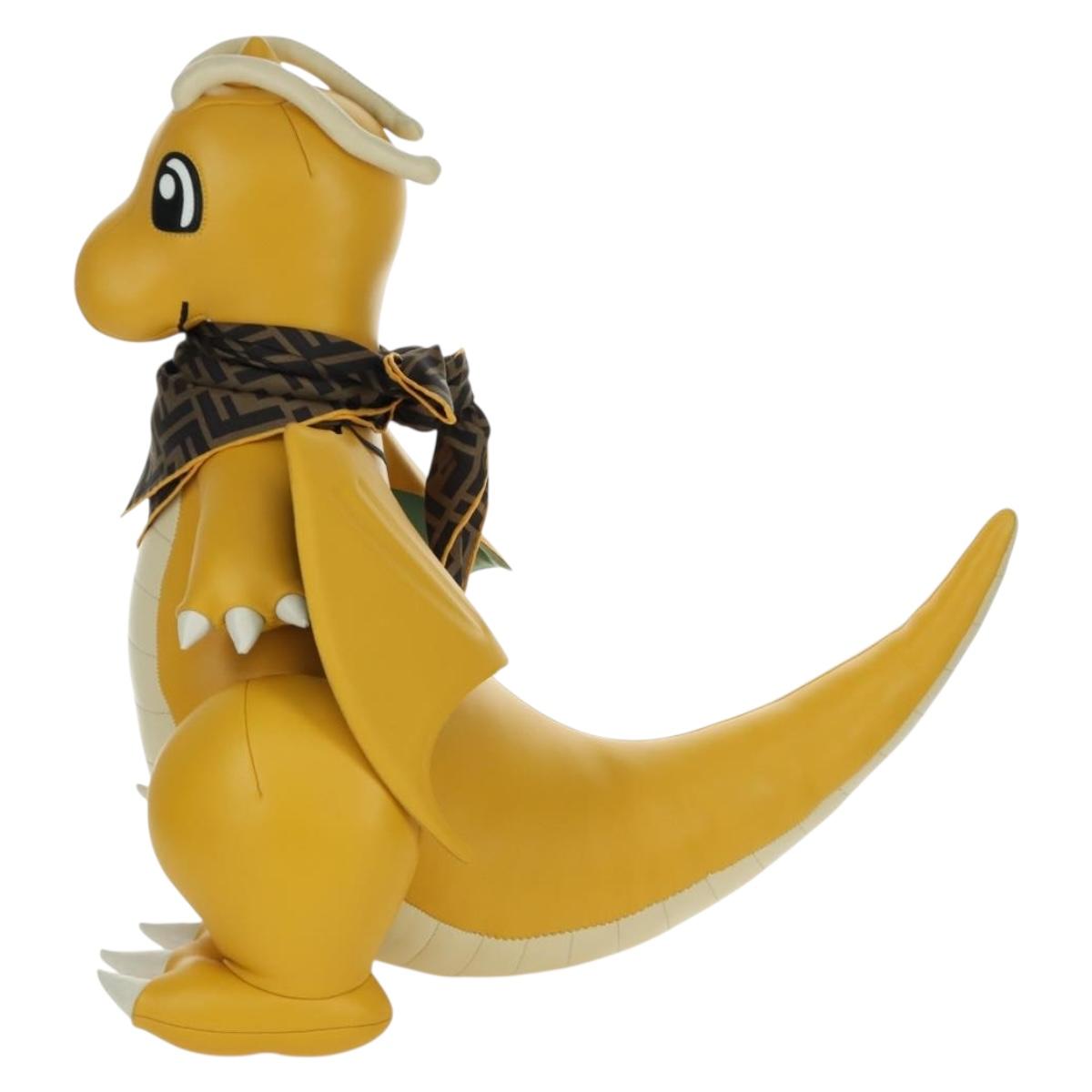 FENDI FENDI x FRGMT x POKテ窺ON Dragonite Stuffed Leather Yellow Auth 166958SM