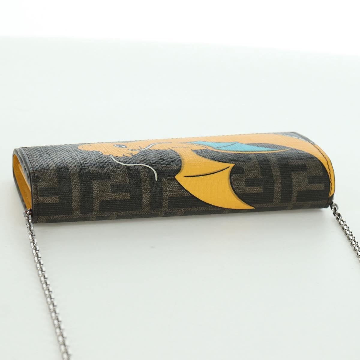 FENDI xFRGMTxPOKEMON Zucca Canvas Chain Wallet Dragon Bag Black Auth 166959SM