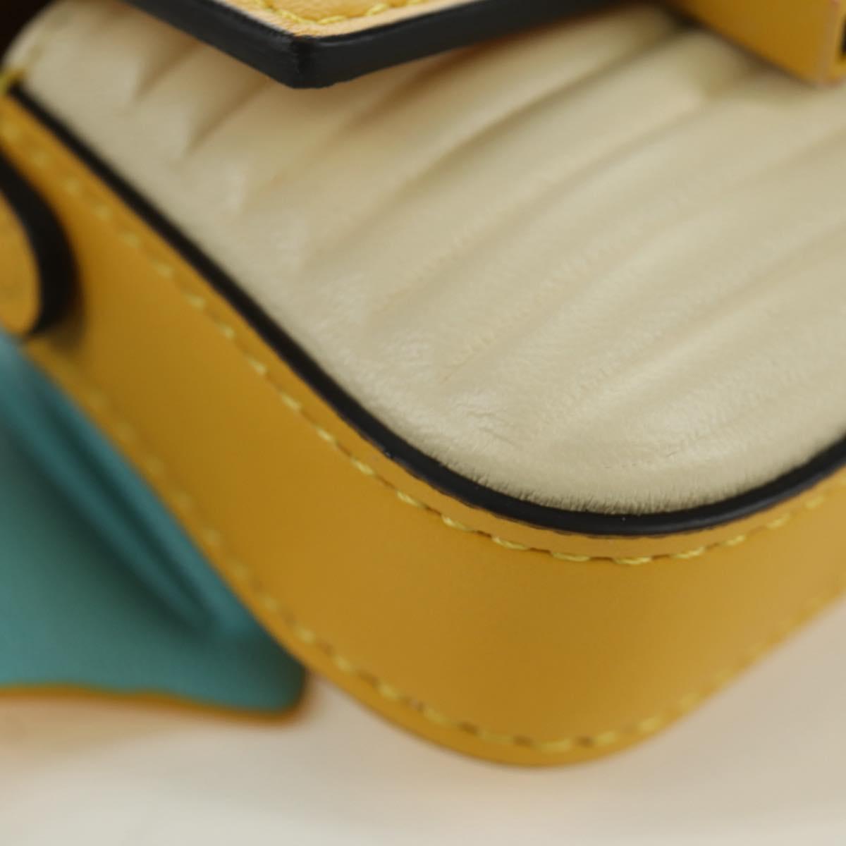 FENDI x FRGMT x POKテ窺ON Nano Bucket Dragon Bag Leather Yellow Auth 166960SM