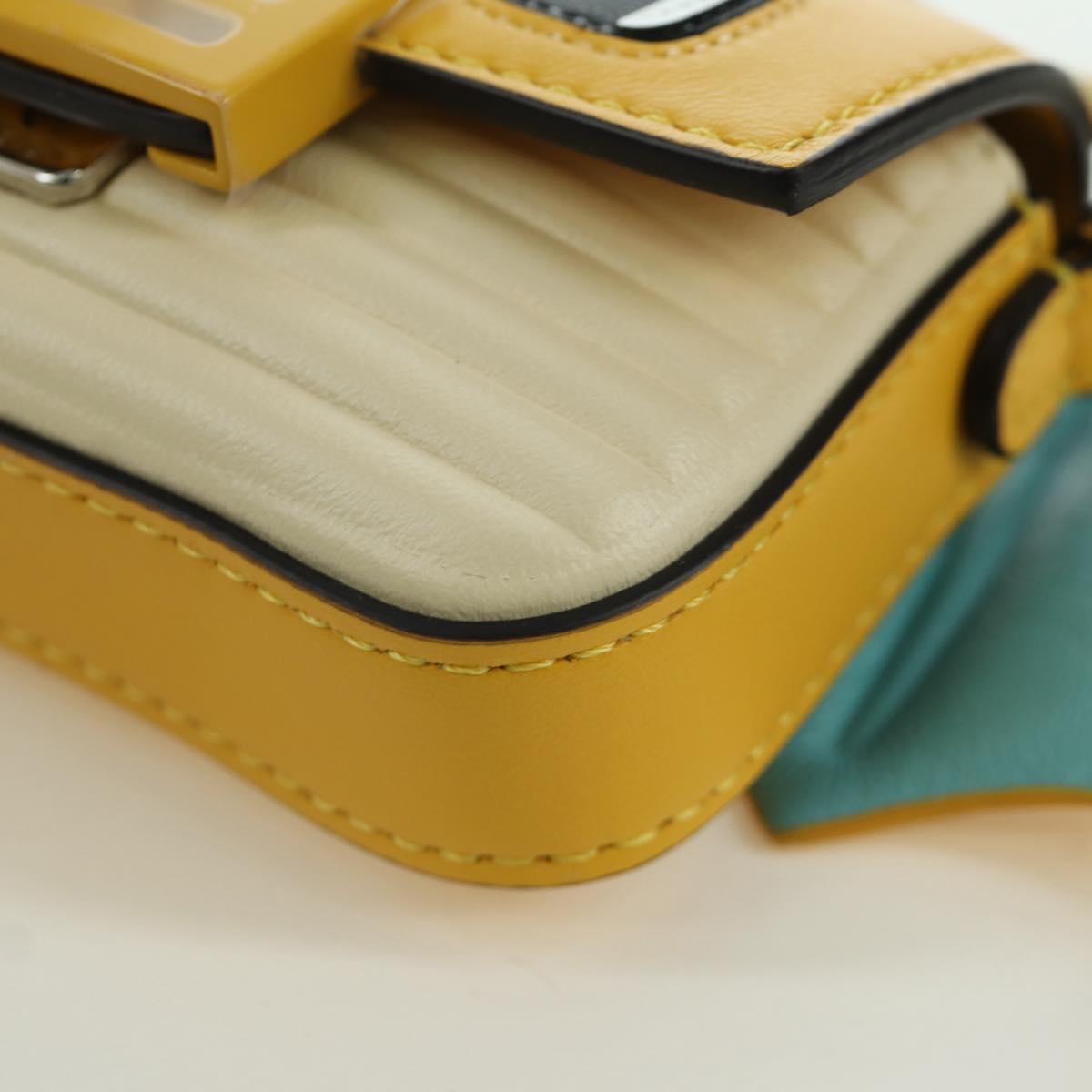 FENDI x FRGMT x POKテ窺ON Nano Bucket Dragon Bag Leather Yellow Auth 166960SM