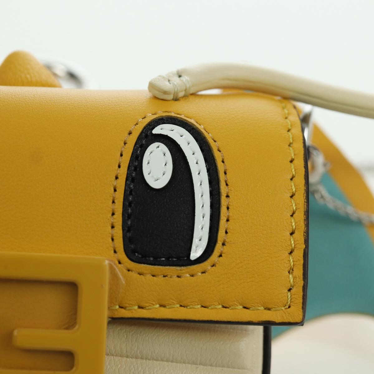 FENDI x FRGMT x POKテ窺ON Nano Bucket Dragon Bag Leather Yellow Auth 166960SM