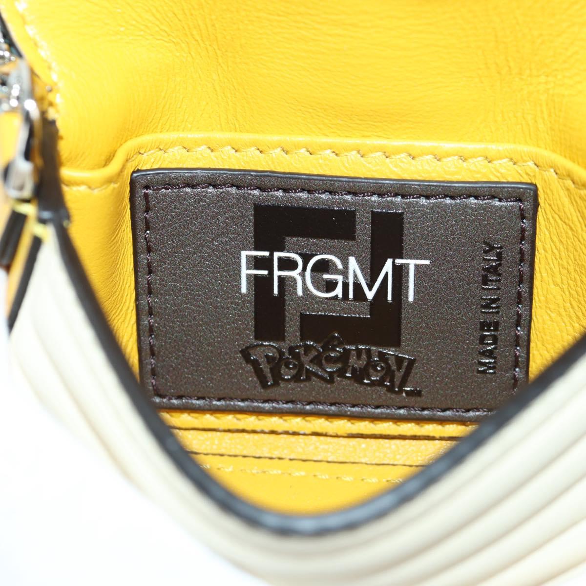 FENDI x FRGMT x POKテ窺ON Nano Bucket Dragon Bag Leather Yellow Auth 166960SM
