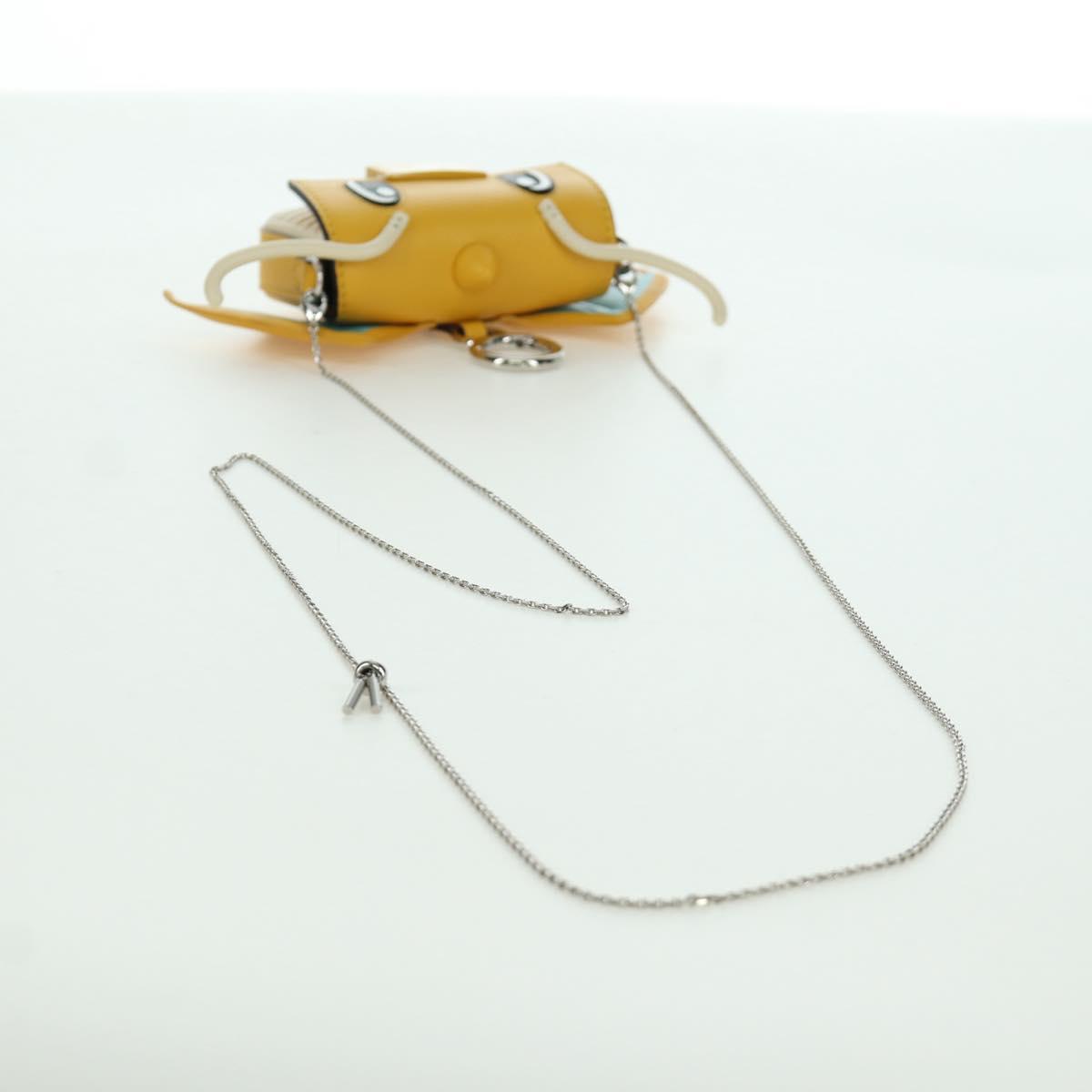 FENDI x FRGMT x POKテ窺ON Nano Bucket Dragon Bag Leather Yellow Auth 166960SM