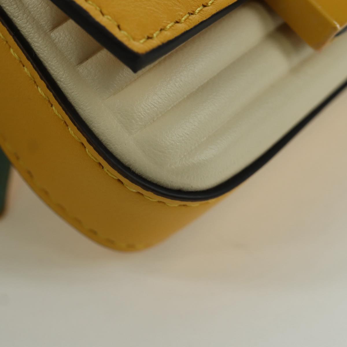FENDI x FRGMT x POKテ窺ON Nano Bucket Dragon Bag Leather Yellow Auth 166961SM