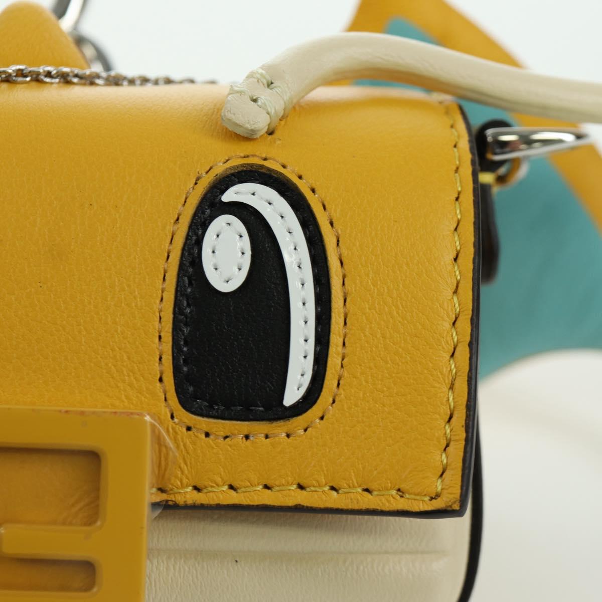 FENDI x FRGMT x POKテ窺ON Nano Bucket Dragon Bag Leather Yellow Auth 166961SM
