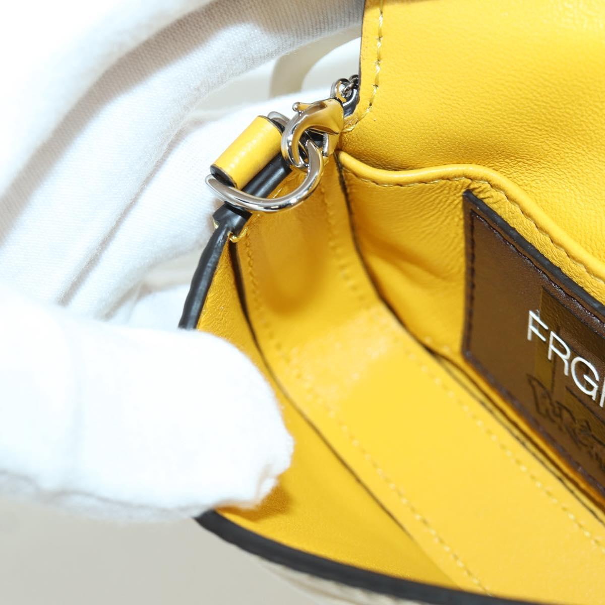 FENDI x FRGMT x POKテ窺ON Nano Bucket Dragon Bag Leather Yellow Auth 166961SM