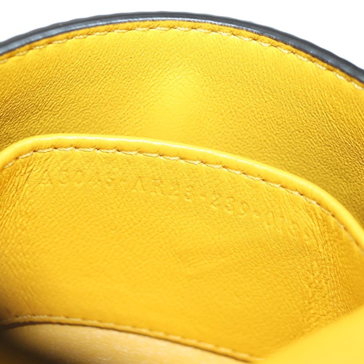FENDI x FRGMT x POKテ窺ON Nano Bucket Dragon Bag Leather Yellow Auth 166961SM